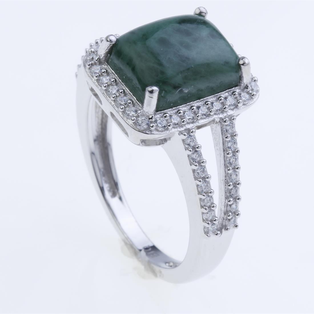 Size 9 Maw Sit Sit & Zircon Sterling Slv Ring (1 of 2)