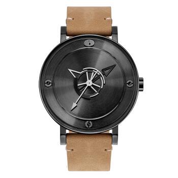 ODM Men's Watch-Black Case with Tan Leather Strap:  Inspired by the oldest timekeeping tool in China, the Japanese design, the “BEYOND” series has been designed to subvert the traditional watch structure and integrate the case with th