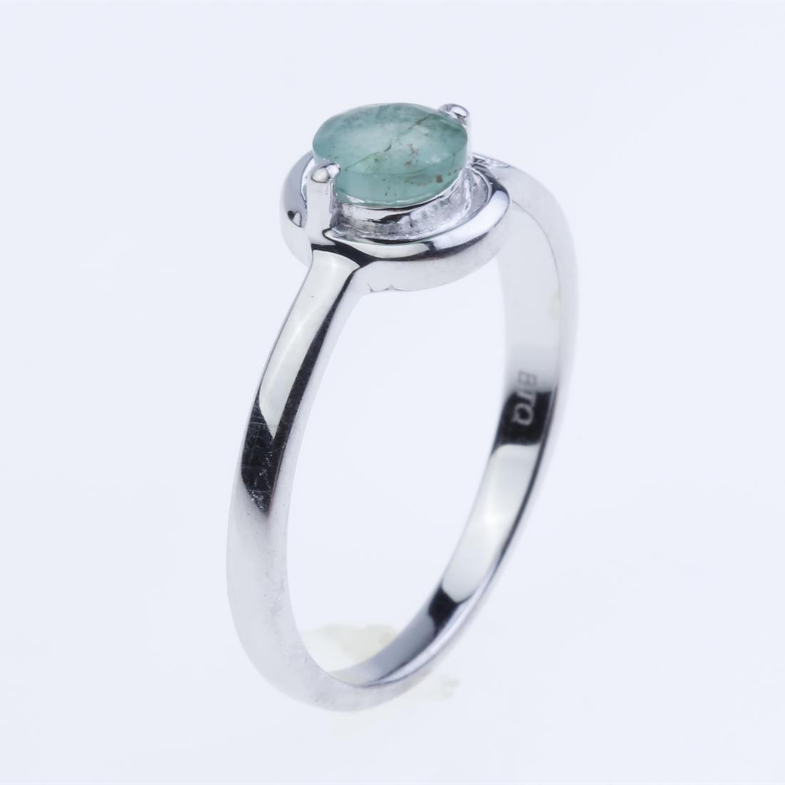 Sz 8 5Mm Round Emerald Sterling Silver Ring (1 of 2)