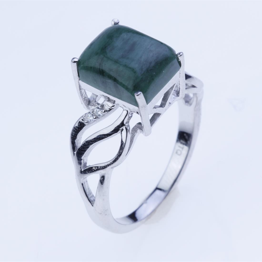 Size 7.5 Maw Sit Sit & Zircon Sterling Slv Ring (1 of 2)