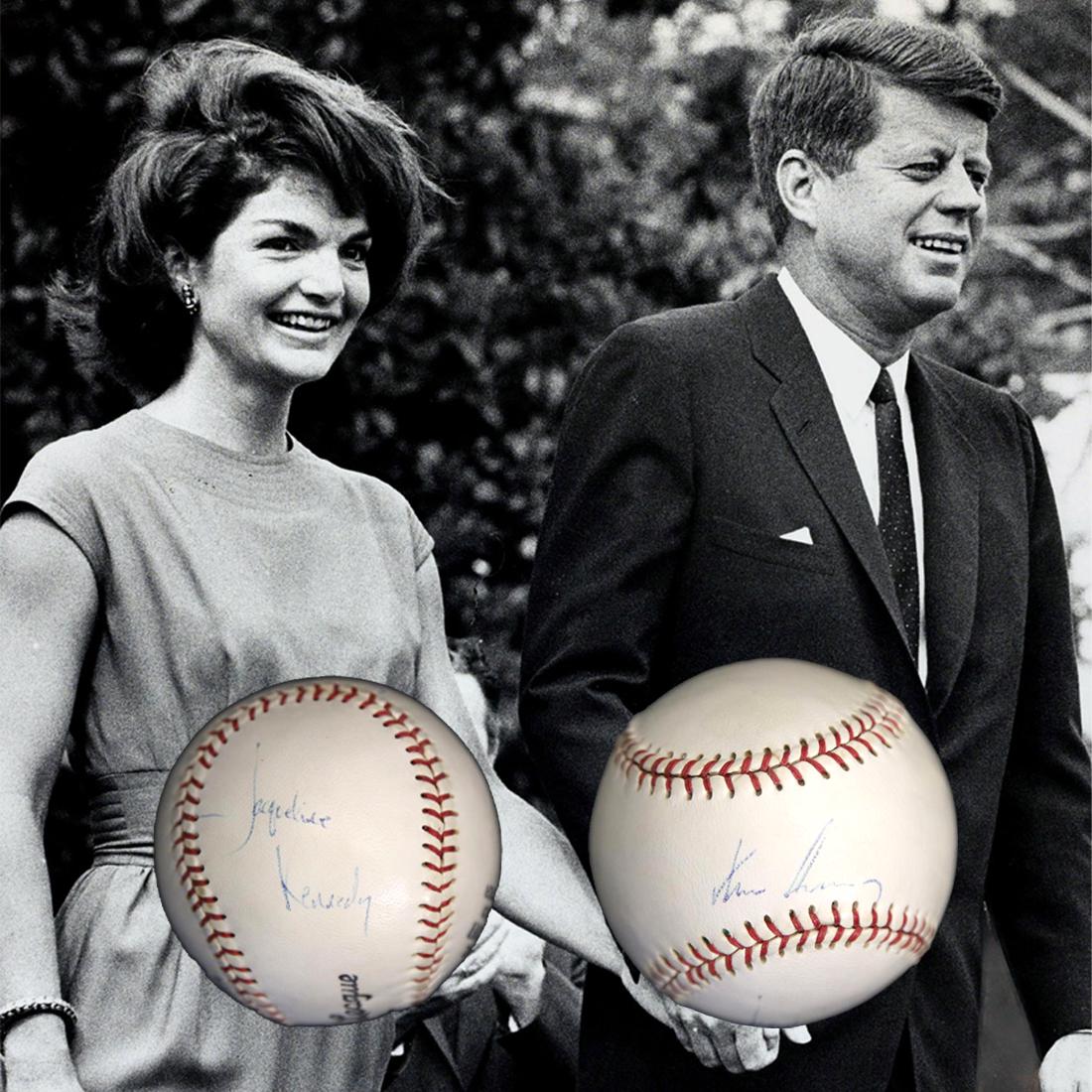 John F. & Jacqueline Kennedy Signed Baseball (1 of 3)