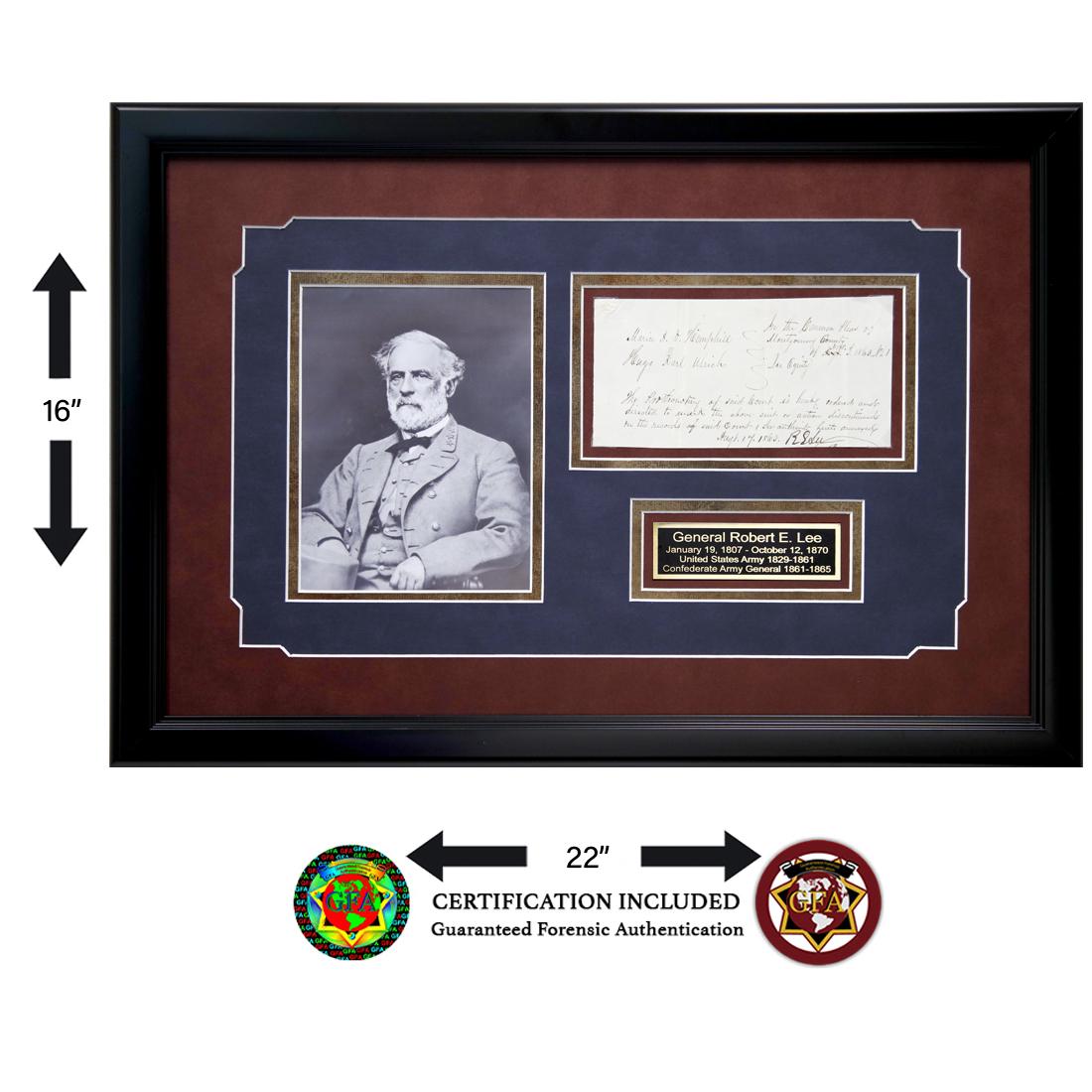 ROBERT E. LEE SIGNED DOCUMENT CUT 1863: Robert E. Lee signed 4 X 8 document cut dated 1863. Robert Edward Lee was an American general who was commander of the Confederate States Army during the American Civil War. He is regarded as having b