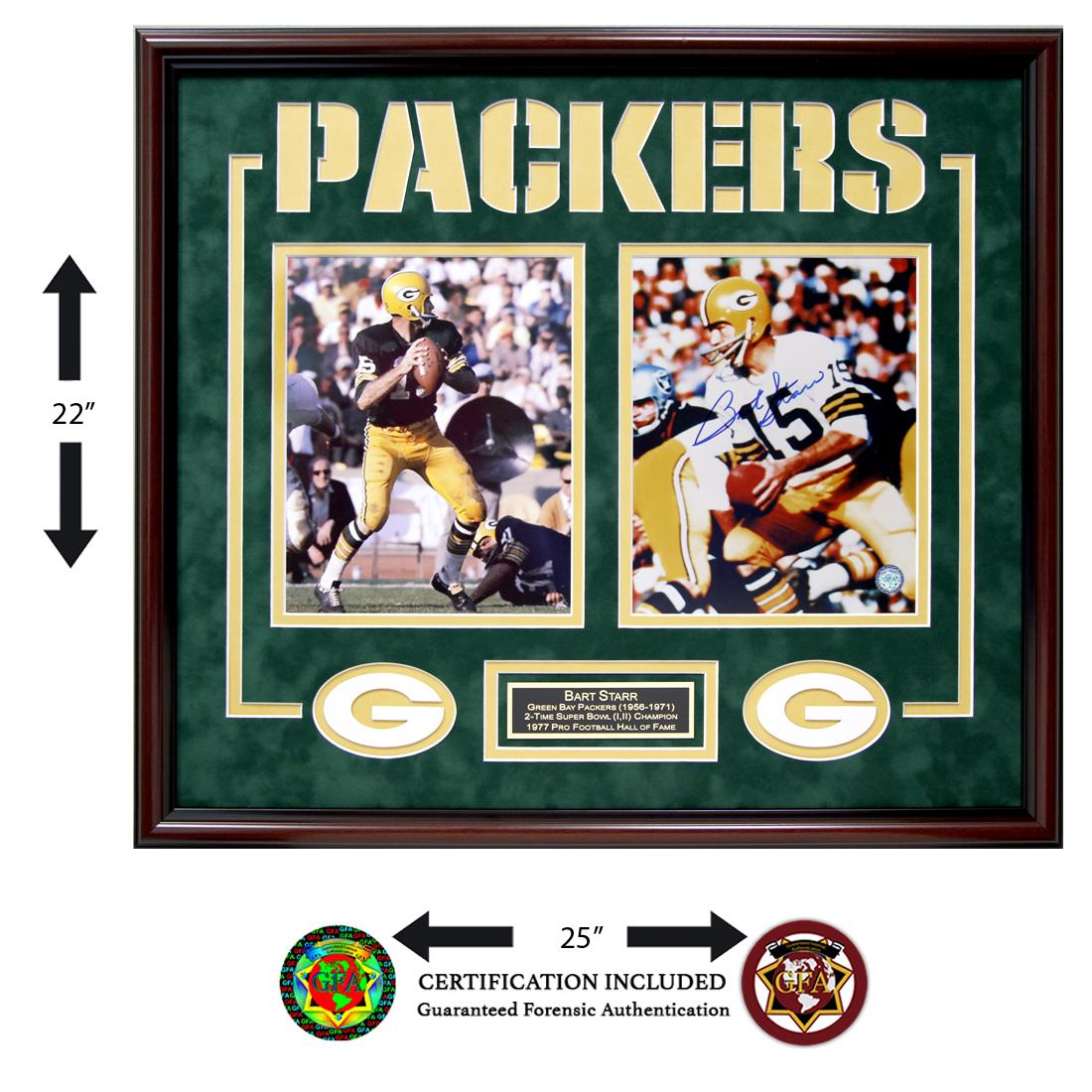 Bart Starr Green Bay Packers 25x22 Signed Framed (1 of 2)