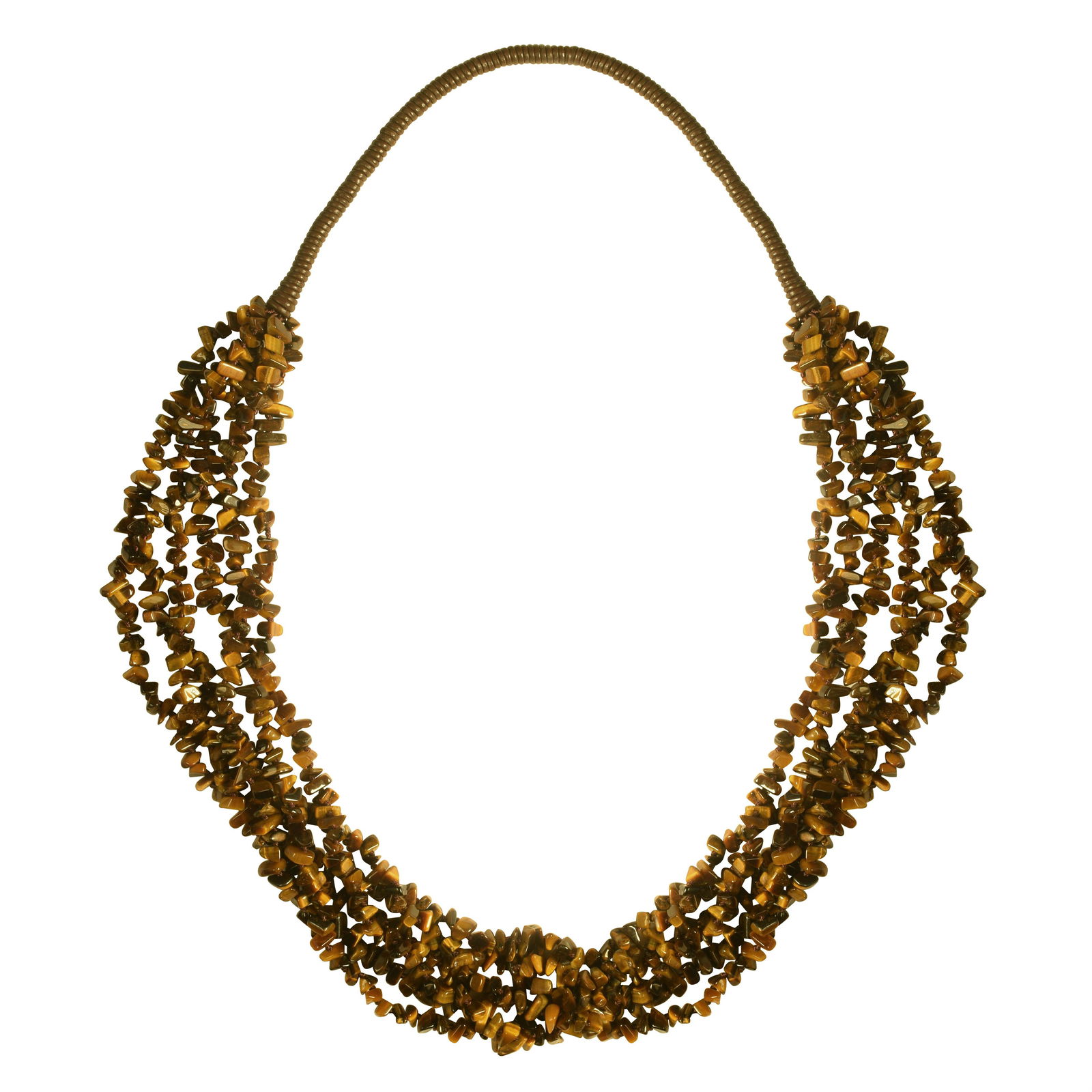 Multi Strand Tiger Eye Necklace 30" (1 of 2)