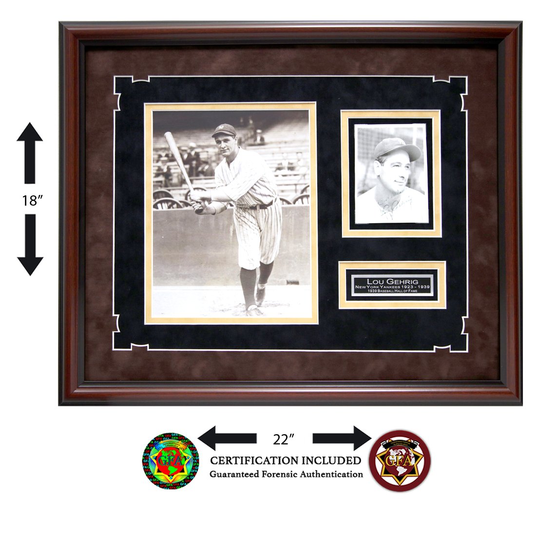 LOU GEHRIG SIGNED & INSCRIBED 1938 PORTRAIT PHOTO: Lou Gehrig signed 1938 5 1/2 x 7 1/2 Black and White Photograph. When it comes to sports figures, there have been few who by virtue of their character transcend their physical talent and the sporting