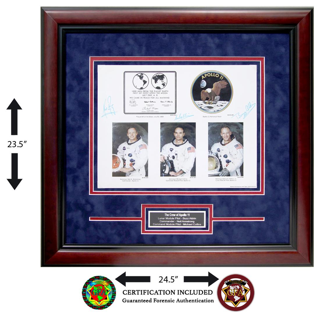 APOLLO 11 ASTRONAUTS SIGNED 11 x 14 COLOR PRINT (1 of 3)