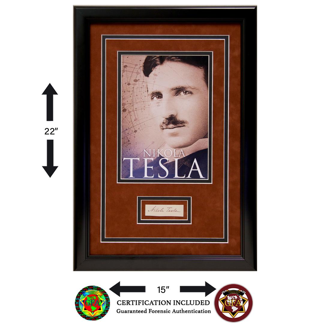 Nikola Tesla Signed Letter Cut: Nikola Tesla (July 10, 1856 â€“ January 7, 1943) signed typewritten letter cut. After emigrating to the U.S. in 1884, Tesla invented the induction coil or Tesla Coil a device essential to sending