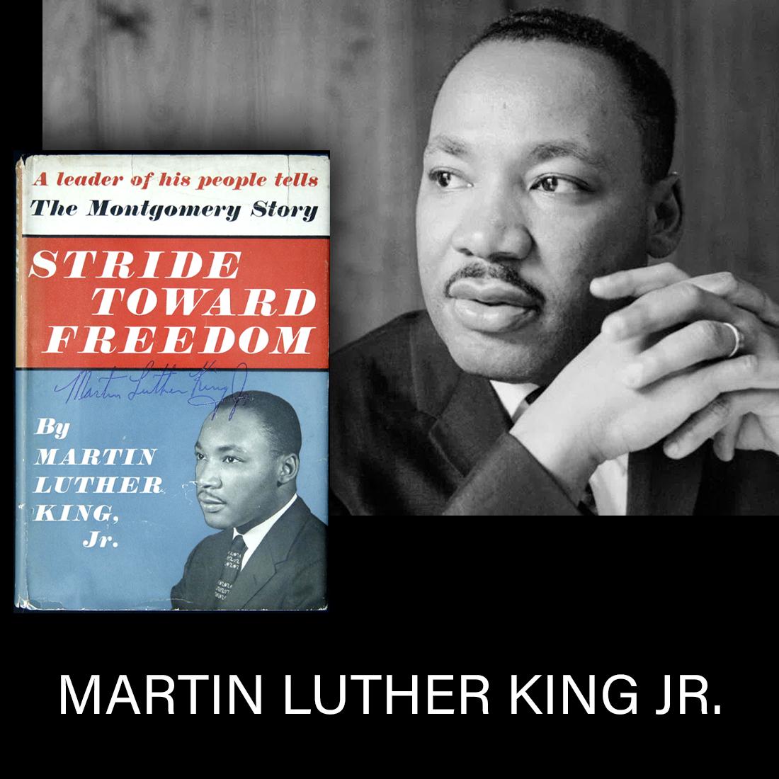 MLK SIGNED TWICE BOOK, "STRIDE TOWARD FREEDOM" (1 of 5)