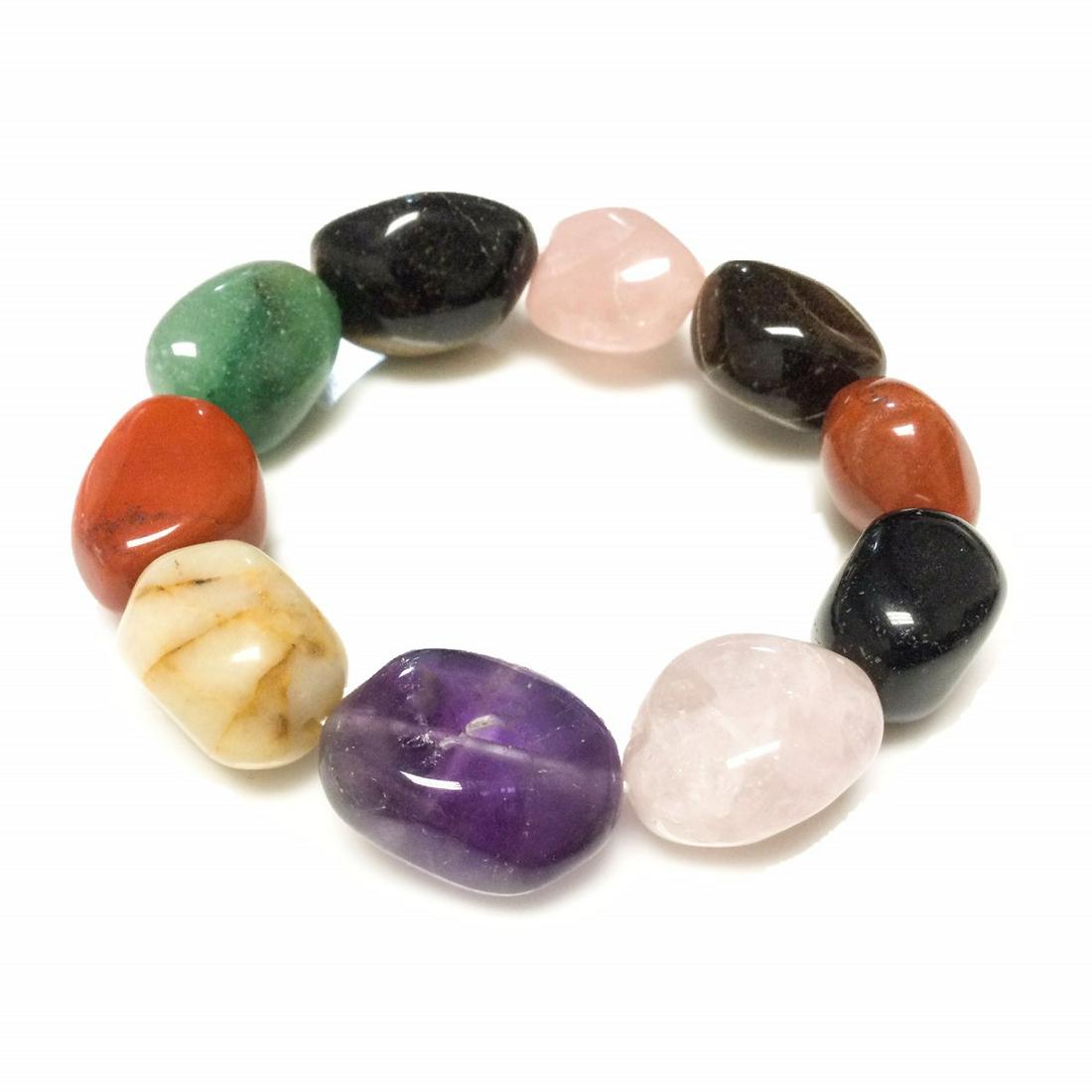 Genuine Stone Nugget Stretch Bracelet (1 of 1)