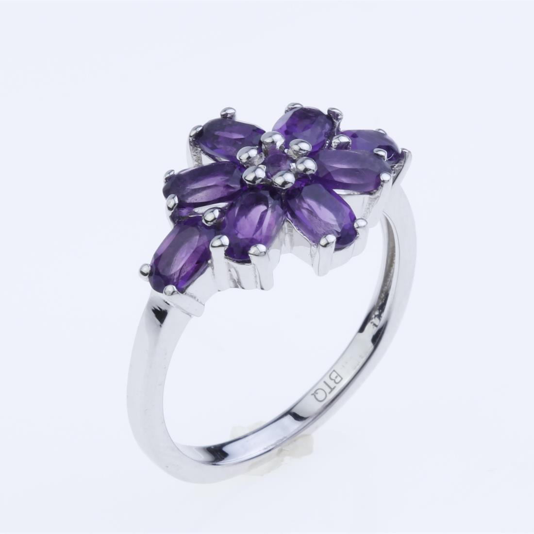 Size 7.5 African Amethyst Sterling Silver Ring (1 of 2)