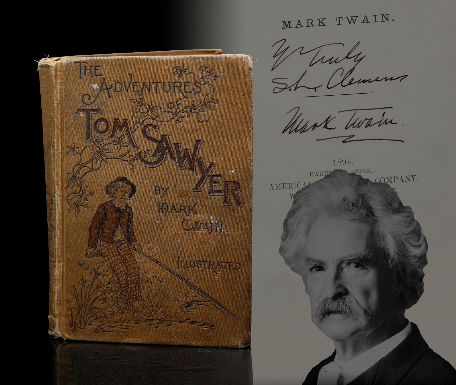 Mark Twain Signed Book "The Adventure Of Tom Sawyer" (1 of 7)