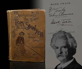 Mark Twain Signed Book "The Adventure Of Tom Sawyer" (1 of 7)