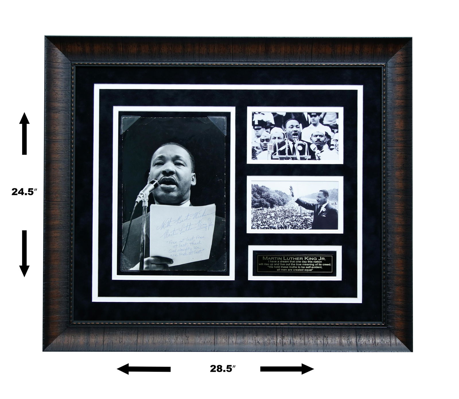 Martin L King Signed & Inscribed "FREE AT LAST" Photo (1 of 5)