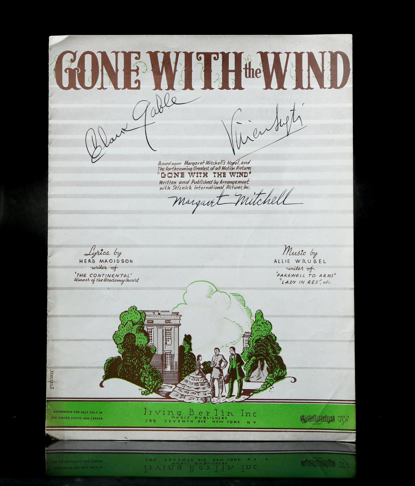 GABLE, LEIGH & MITCHELL SIGNED "GWTW" SHEET MUSIC (1 of 7)