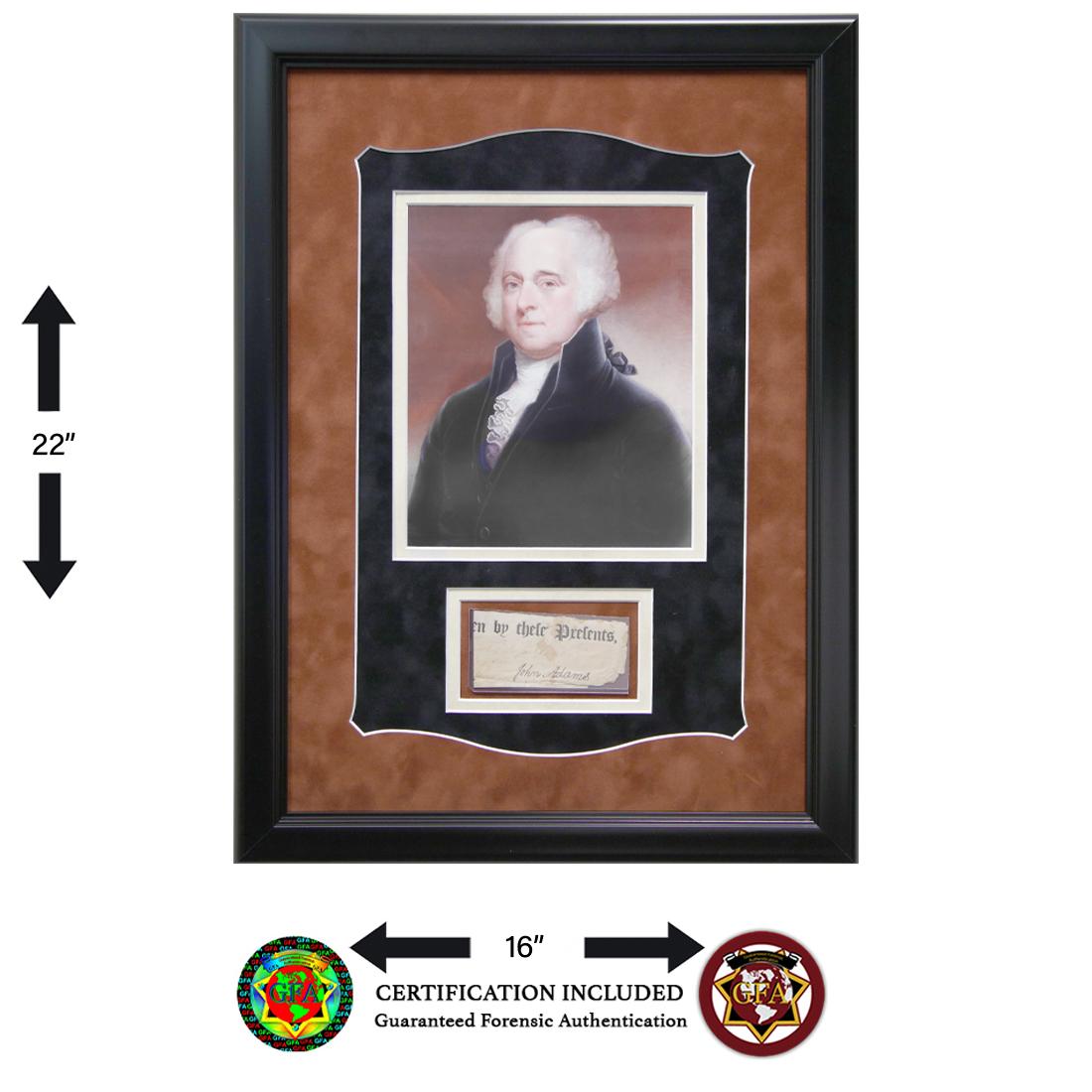 John Adams Black Ink Signed 2X4 Document Cut (1 of 4)