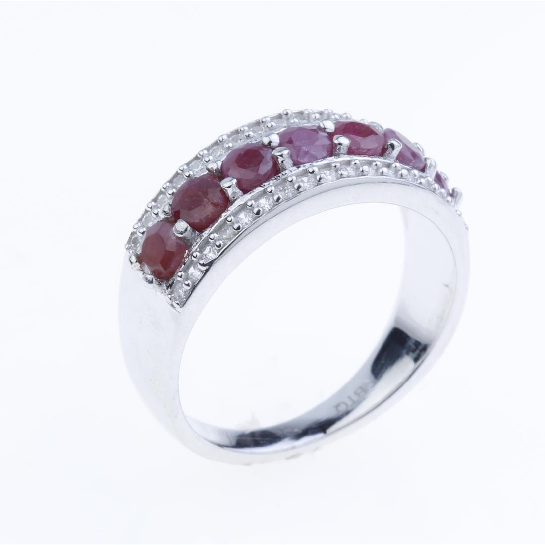 Size 6.5 Sterling Silver Indian Rudy Zircon Band (1 of 2)