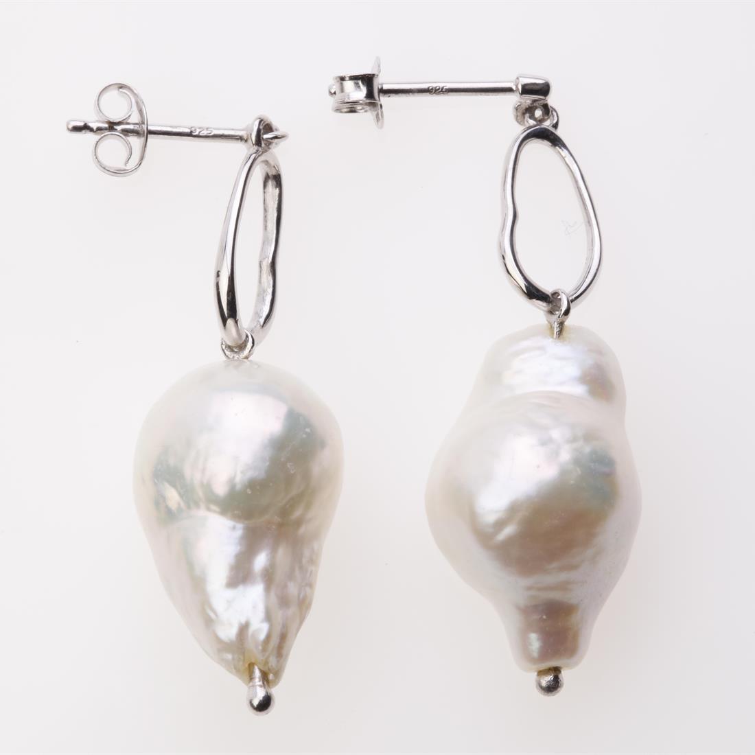 Baroque Pearl Sterling Silver Dangle Earrings (1 of 1)