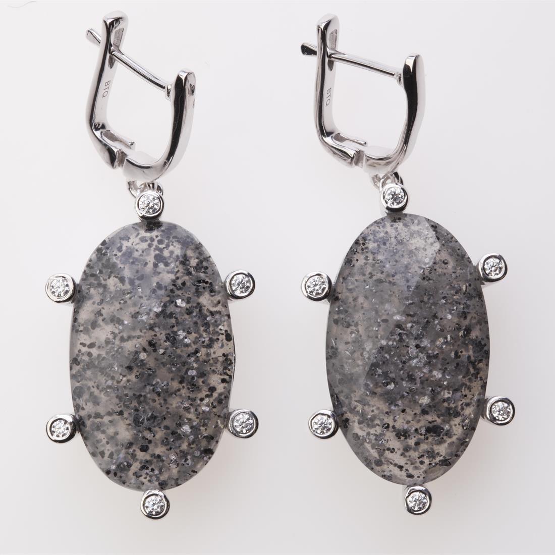 Huge Celestial Quartz Silver Dangle Earrings (1 of 2)