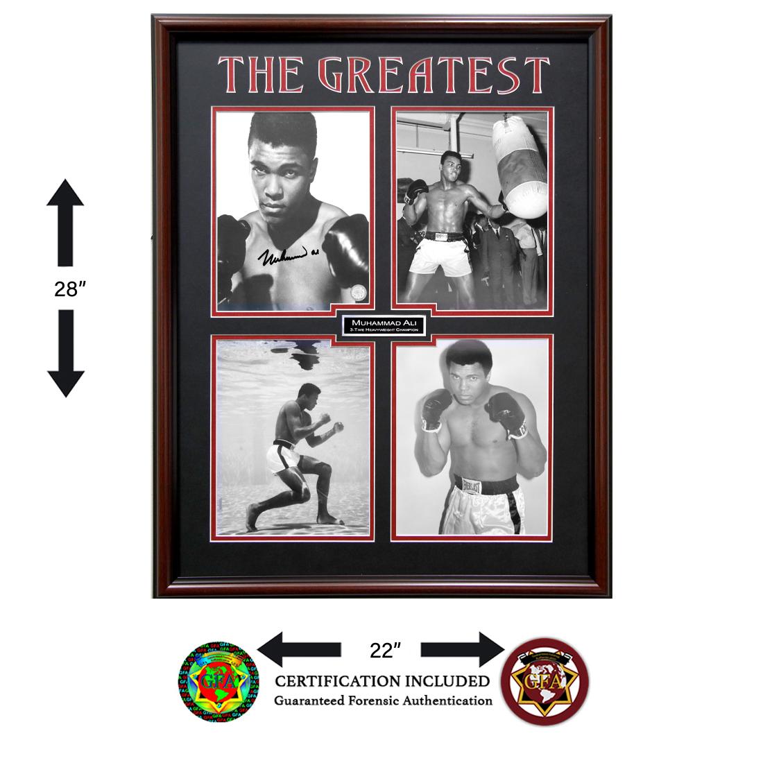 Muhammad Ali Heavyweight Champ 22x28 signed GFA: He's still the most recognizable man on earth. The self-proclaimed "Greatest of All Time," Ali had a pretty good idea of what he was talking about. He became the first man to win the heavyweight title