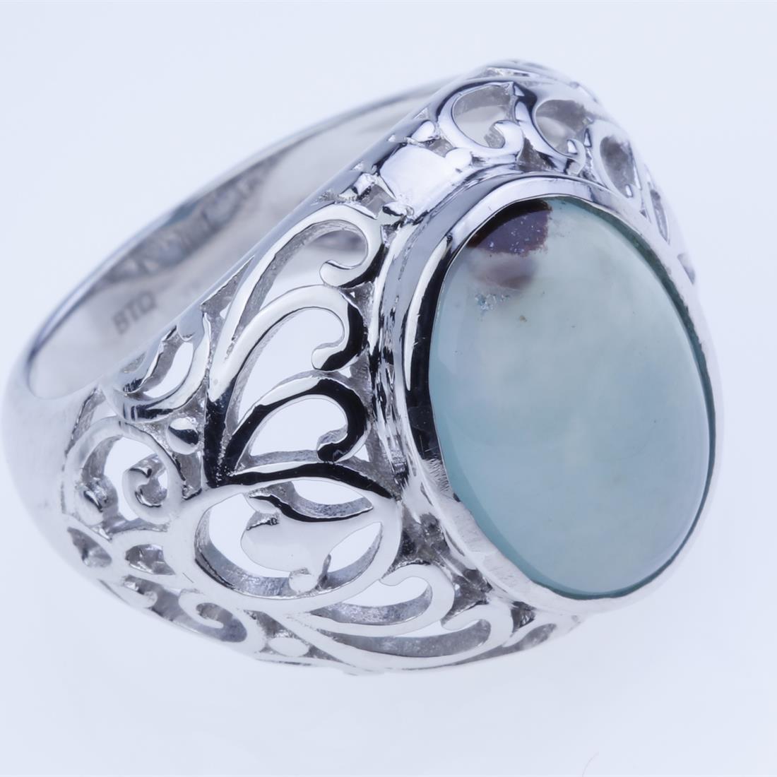 Size 7.5  Aquaprase Scroll Sterling Slv Ring (1 of 1)