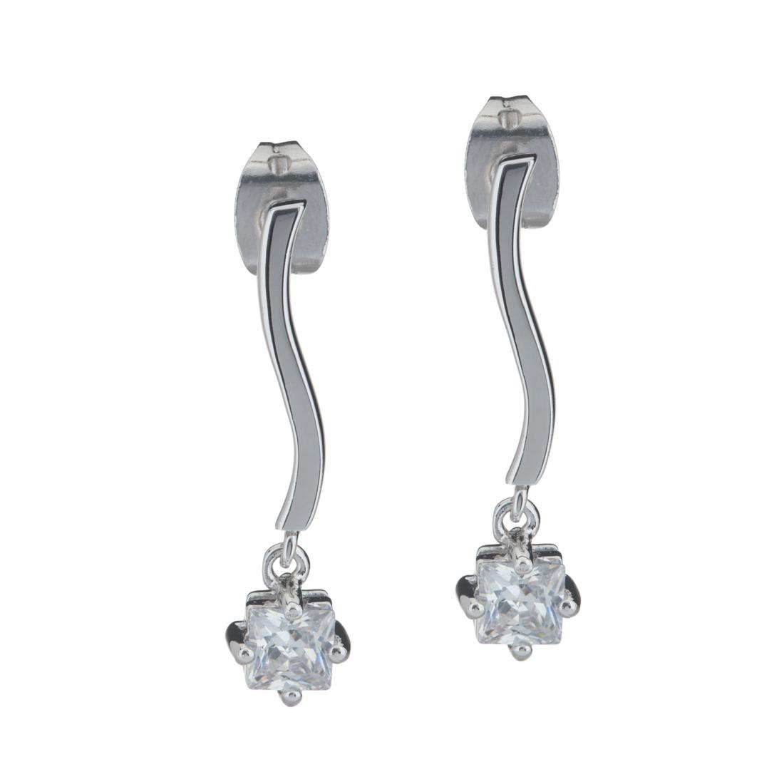 Simulated Diamond Cushion Drop Earrings (1 of 2)