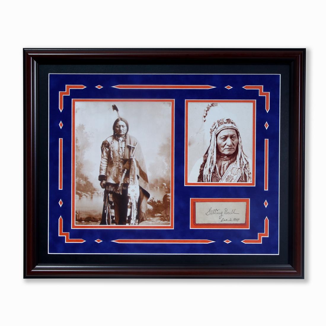 Sitting Bull Signed 4 X 1.5 Oxidized Ink Page Cut (1 of 5)