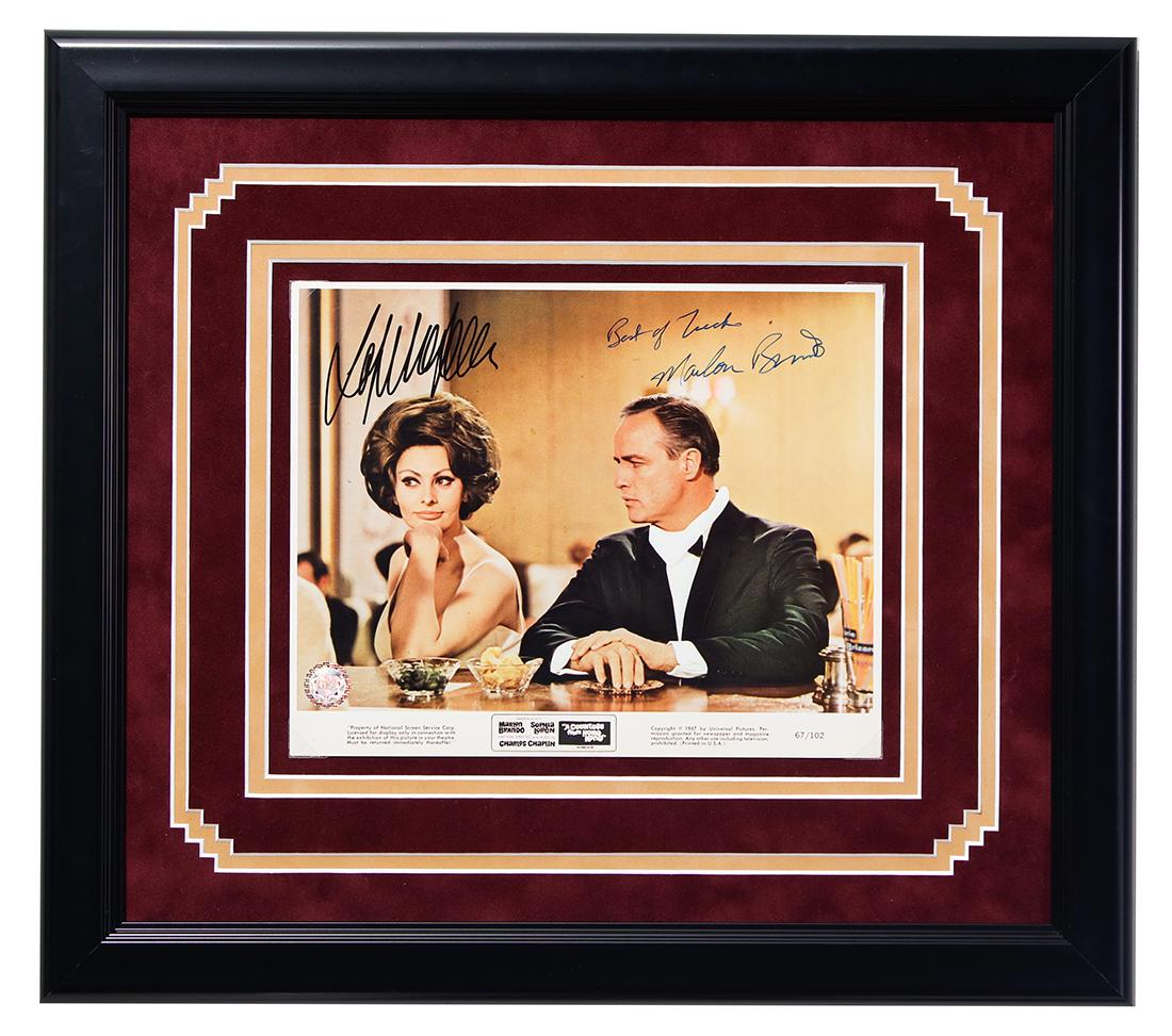 SOPHIA LOREN & MARLON BRANDO SIGNED PUBLICITY PHOTO (1 of 4)