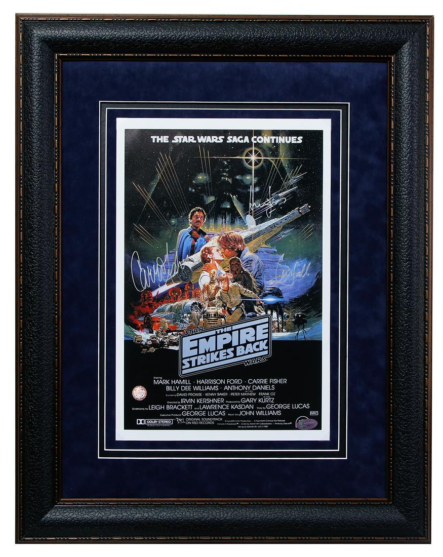 CARRIE FISHER, MARK HAMILL & HARRISON FORD SIGNED (1 of 4)