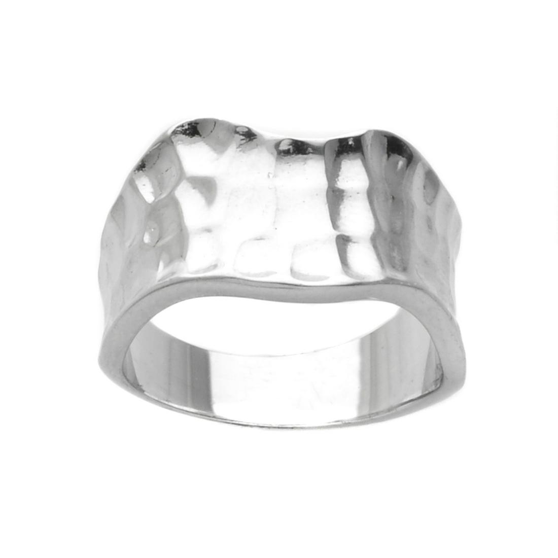 Hammered Wave Design Sterling Slv Band Ring Sz 7 (1 of 1)
