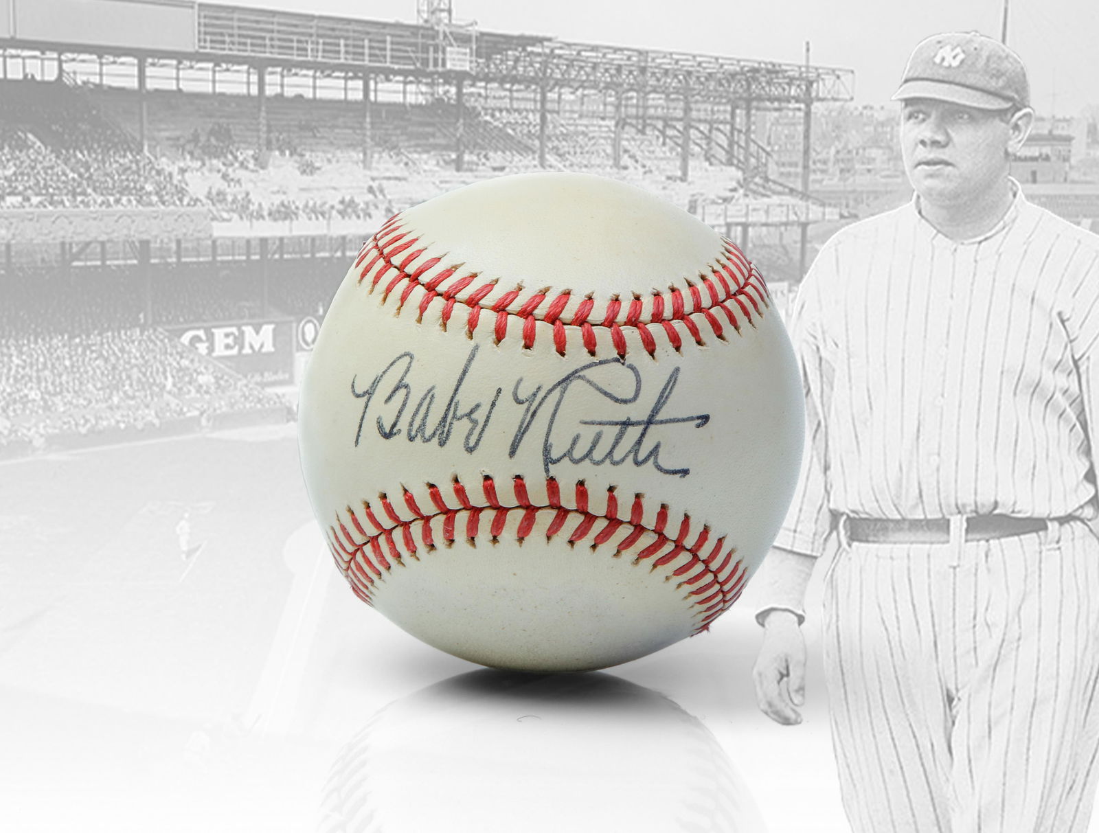 Babe Ruth Signed Reach Baseball (1 of 6)