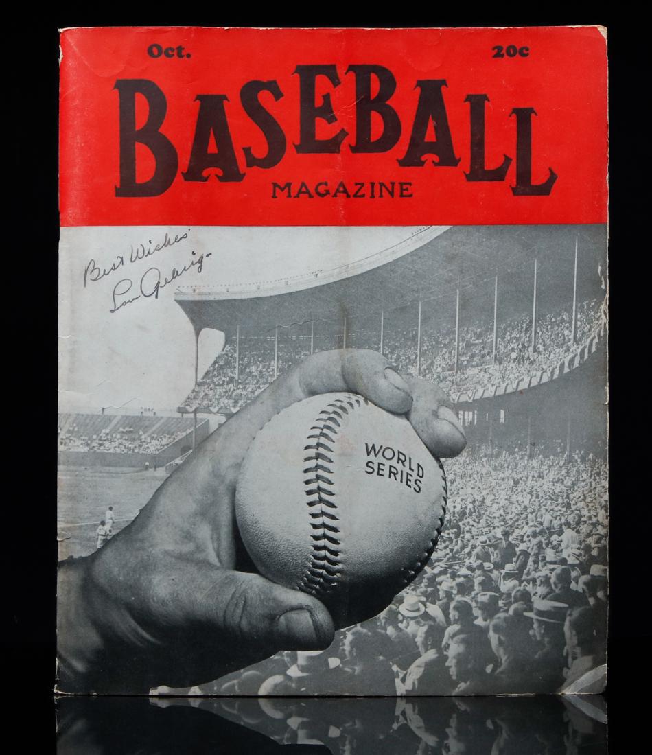 Lou Gehrig Signed  Baseball Magazine October 1938 (1 of 6)