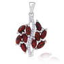 Sterling Silver Fire Red Syn Opal Zircon Pendant