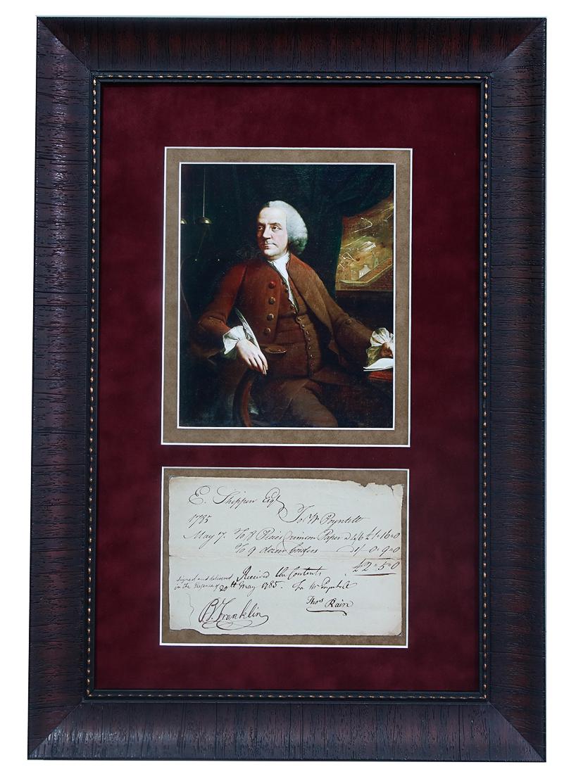 Ben Franklin Signed Receipt Document Dated 1785 (1 of 5)