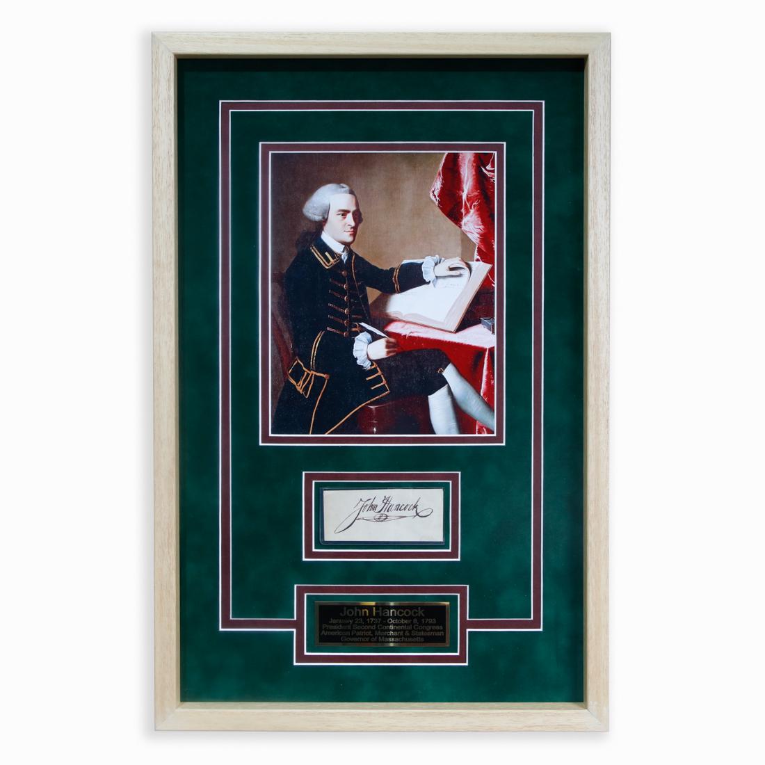 JOHN HANCOCK SIGNED PARCHMENT CUT (1 of 5)