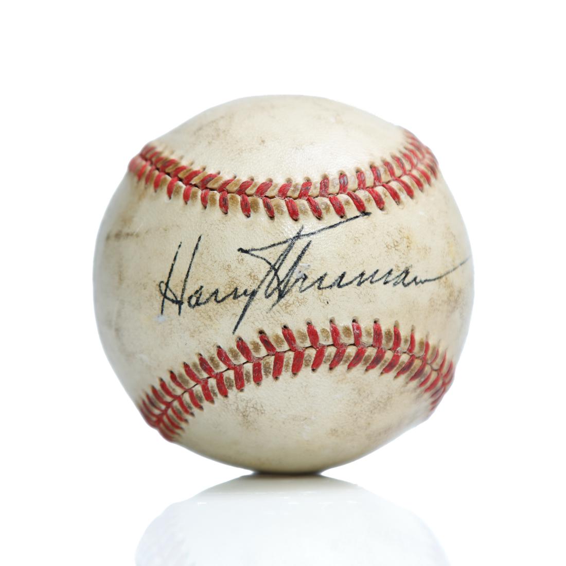 Harry Truman Signed Red Stitched Spalding Baseball (1 of 5)