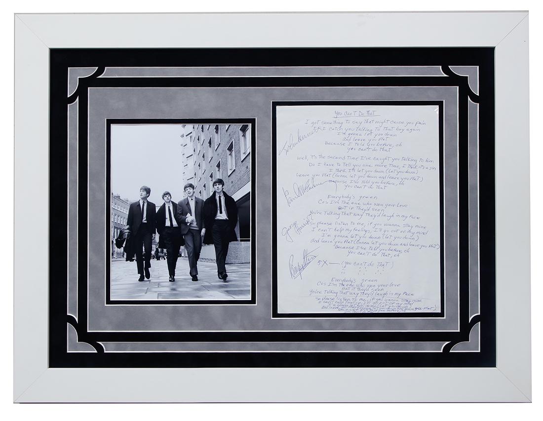 Beatles Signed Lyrics "You Can't Do That" (1 of 4)