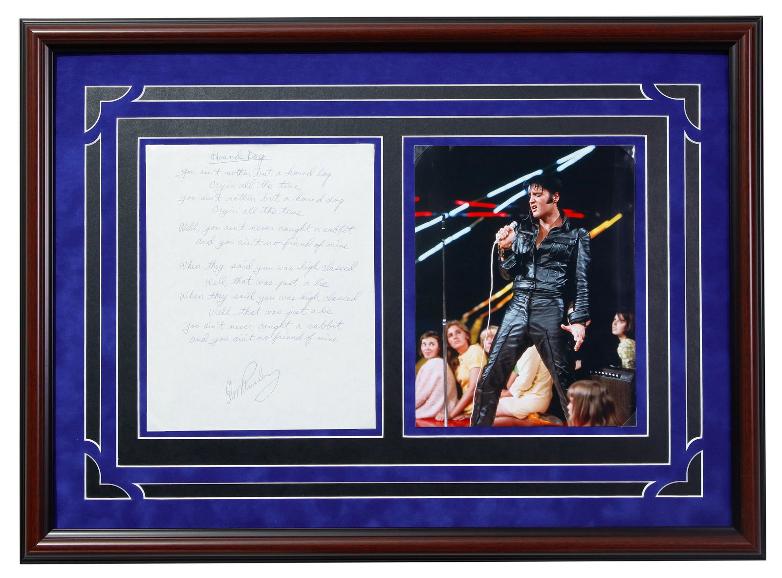 Elvis Presley Signed Handwritten Lyrics Hound Dog (1 of 4)