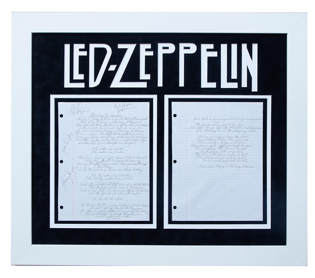 Led Zepplin Signed Handwritten Stairway To Heaven (1 of 5)