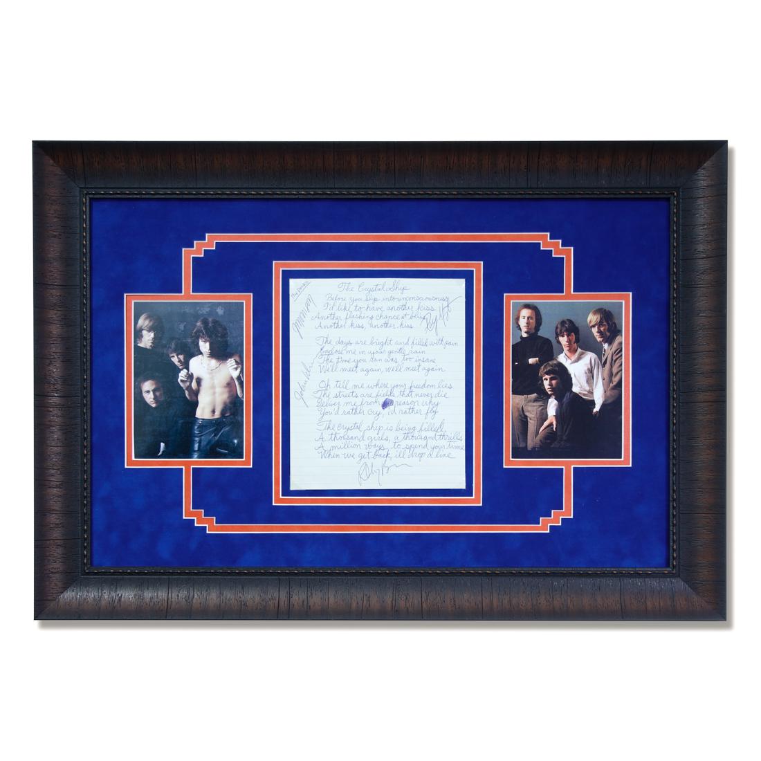 The Doors Signed Lyrics "The Crystal Ship" (1 of 3)