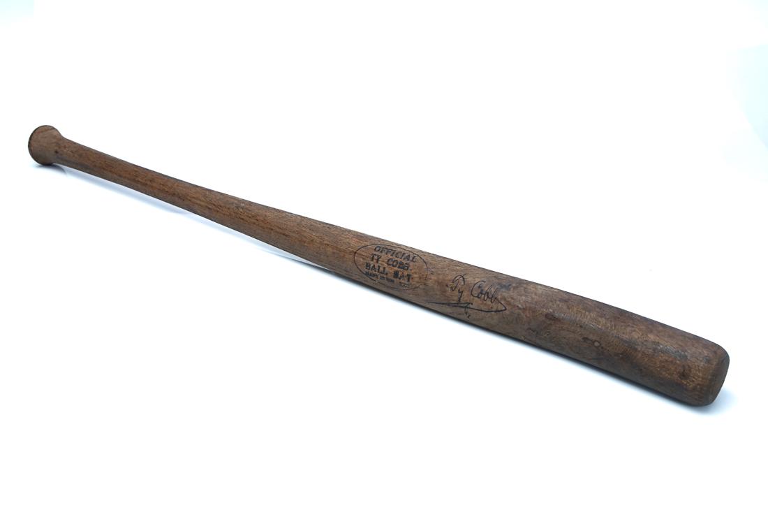 TY COBB SIGNED SOUVENIER BASEBALL BAT (1 of 4)