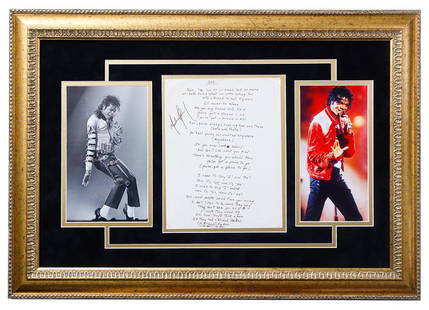 MICHAEL JACKSON SIGNED HANDWRITEN "BEN" LYRICS: Michael Jackson signed handwritten "BEN" lyrics pages on his header stationary. Michael Joseph Jackson (August 29, 1958 – June 25, 2009) was an American singer, songwriter, record producer, danc