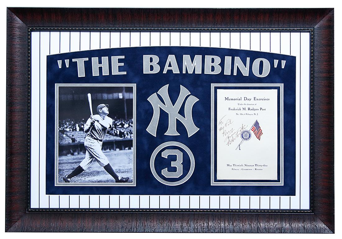 Babe Ruth Signed Memorial Day Exercise Cover 6x9 (1 of 4)