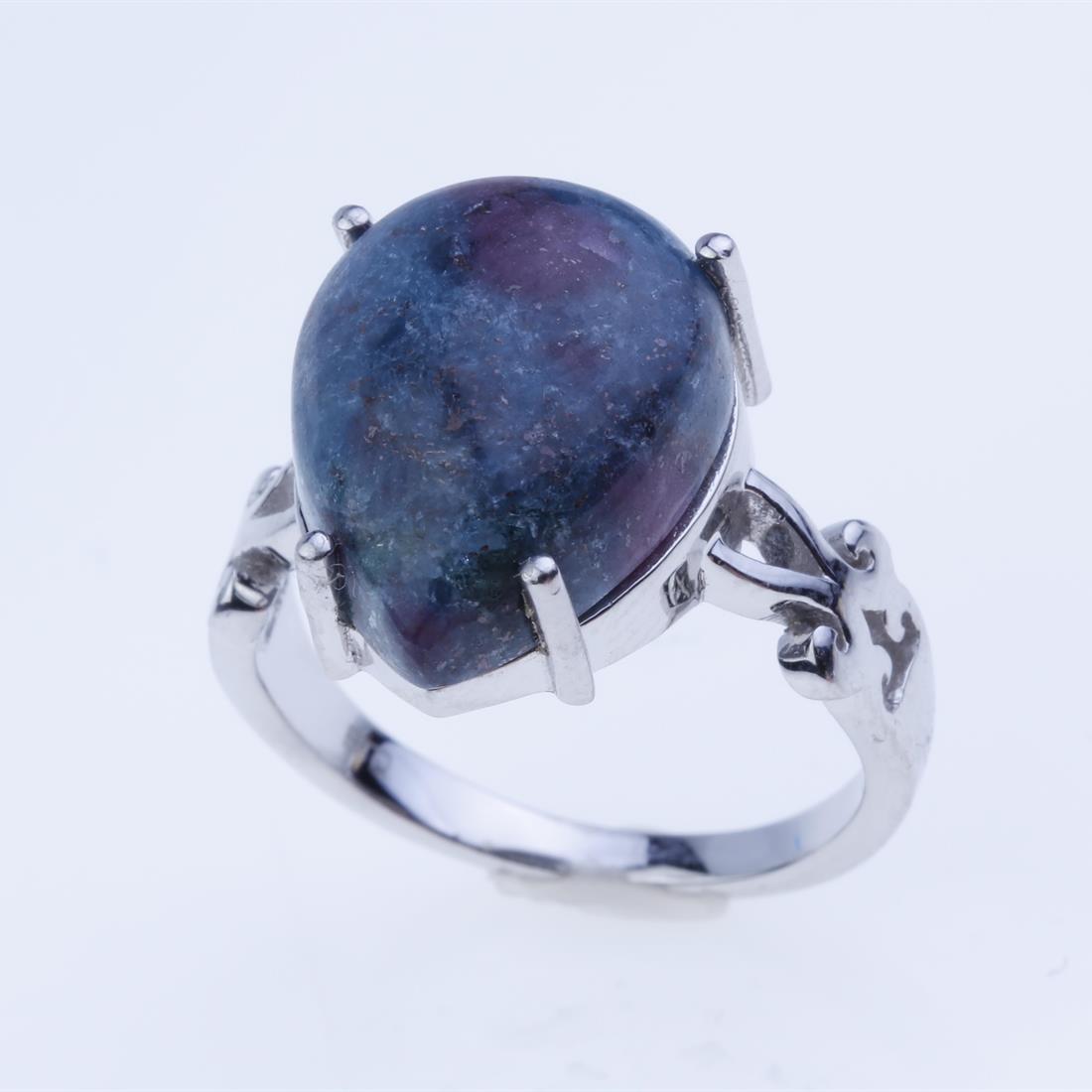 Size 7.5 Pear Shape Ruby Kyanite Silver Ring (1 of 1)