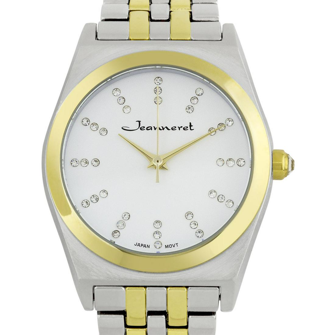 Jeanneret Causal Crystal Hour Indices Ladies Watch: The watch is simple, a classic design proven over the years, but with a twist. The beautiful Czech crystal Hour Indices are a perfect mix between subtle and too much. The 34mm case is also just the ri