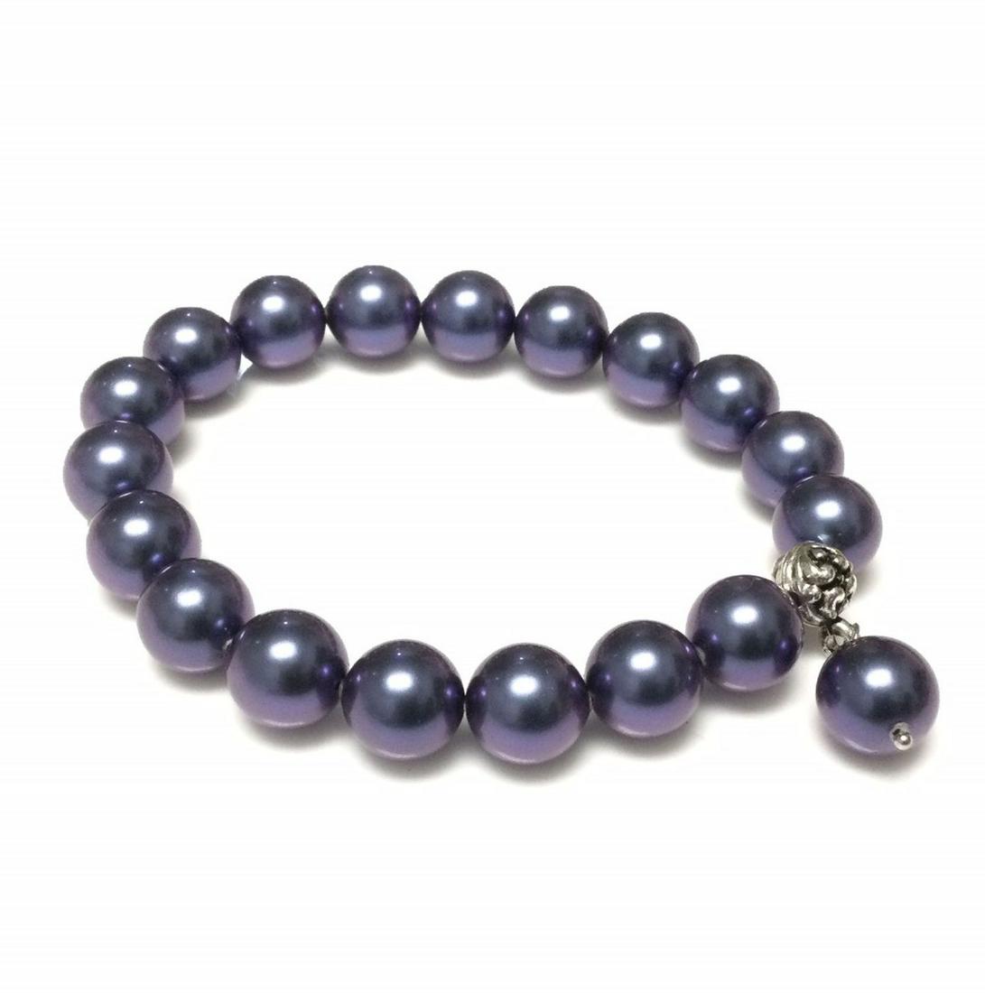 10 MM Shell Pearl Beads Stretch Bracelet (1 of 1)