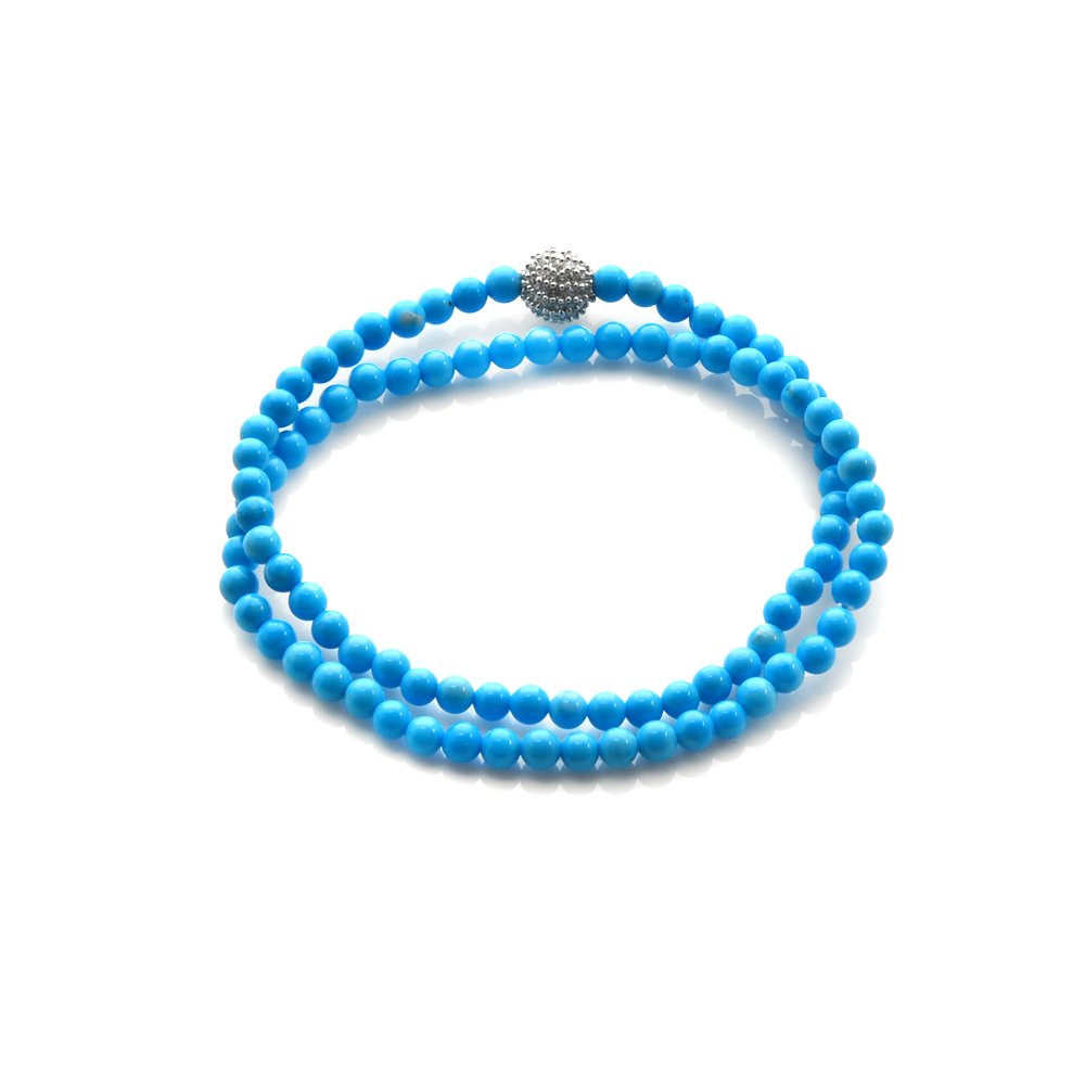4Mm Turquoise Stretch Bracelet Set Of 2 (1 of 1)