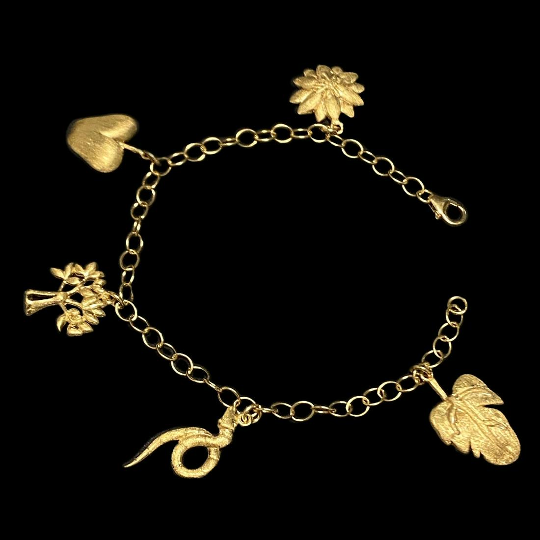 14K Over Silver Sandblast Charm Bracelet Mar 25, 2023 Dalshire International in TX