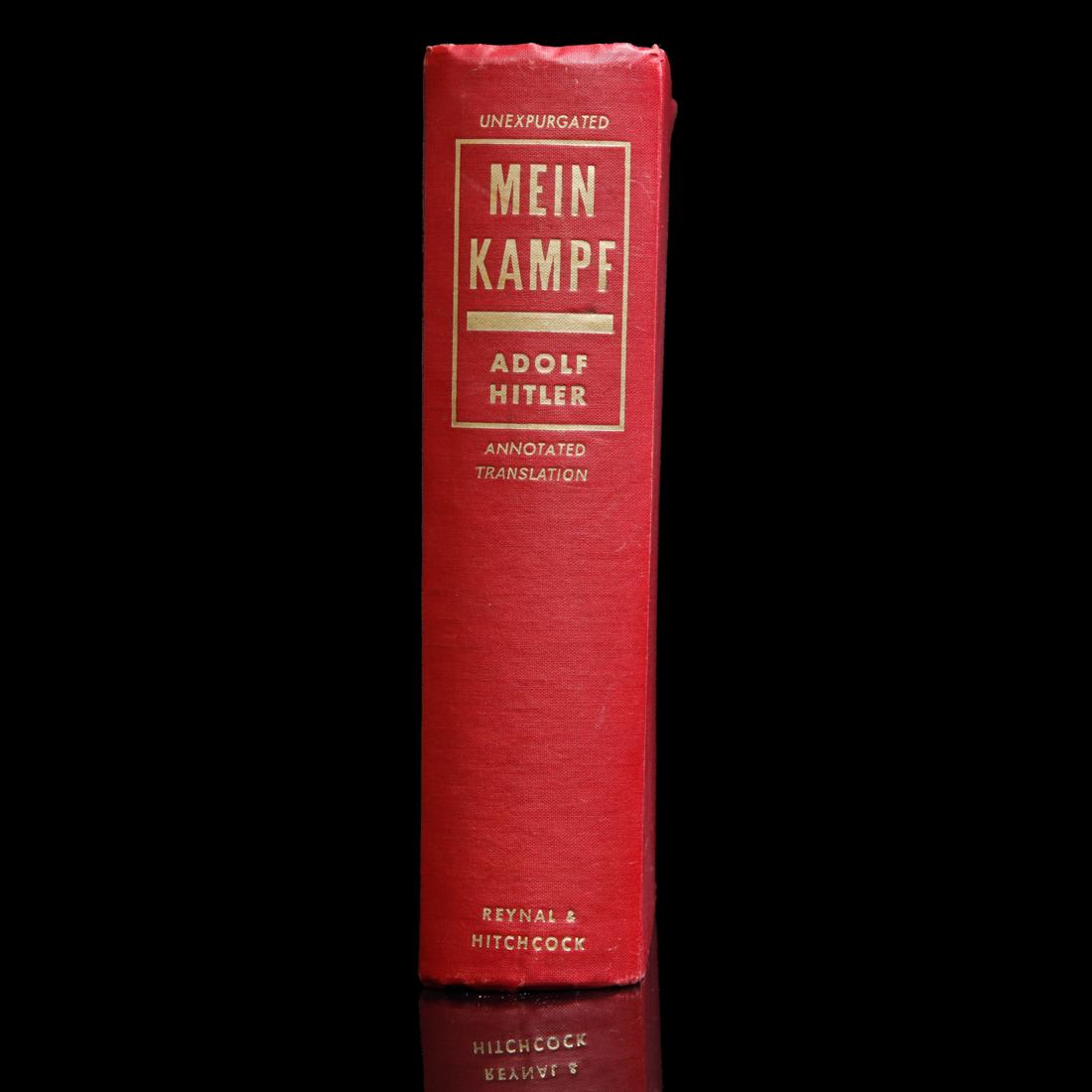 Rare First Edition of Hitler's "Mein Kampf": Up for auction is a rare First Edition of the English version of Hitlerâ€™s Mein Kampf. Mein Kampf (German: [maÉªn Ëˆkampf]; lit.â€‰'My Struggle') is a 1925 autobiographical manifesto by