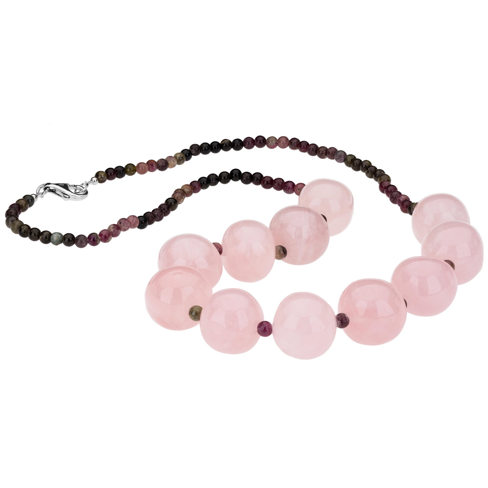Tourmaline & Rose Quartz Beaded Necklace (1 of 2)