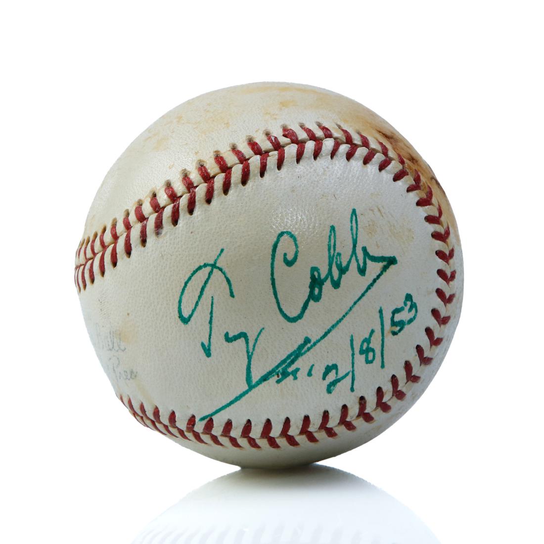 Ty Cobb Signed William Harridge OAL Reach Baseball (1 of 6)